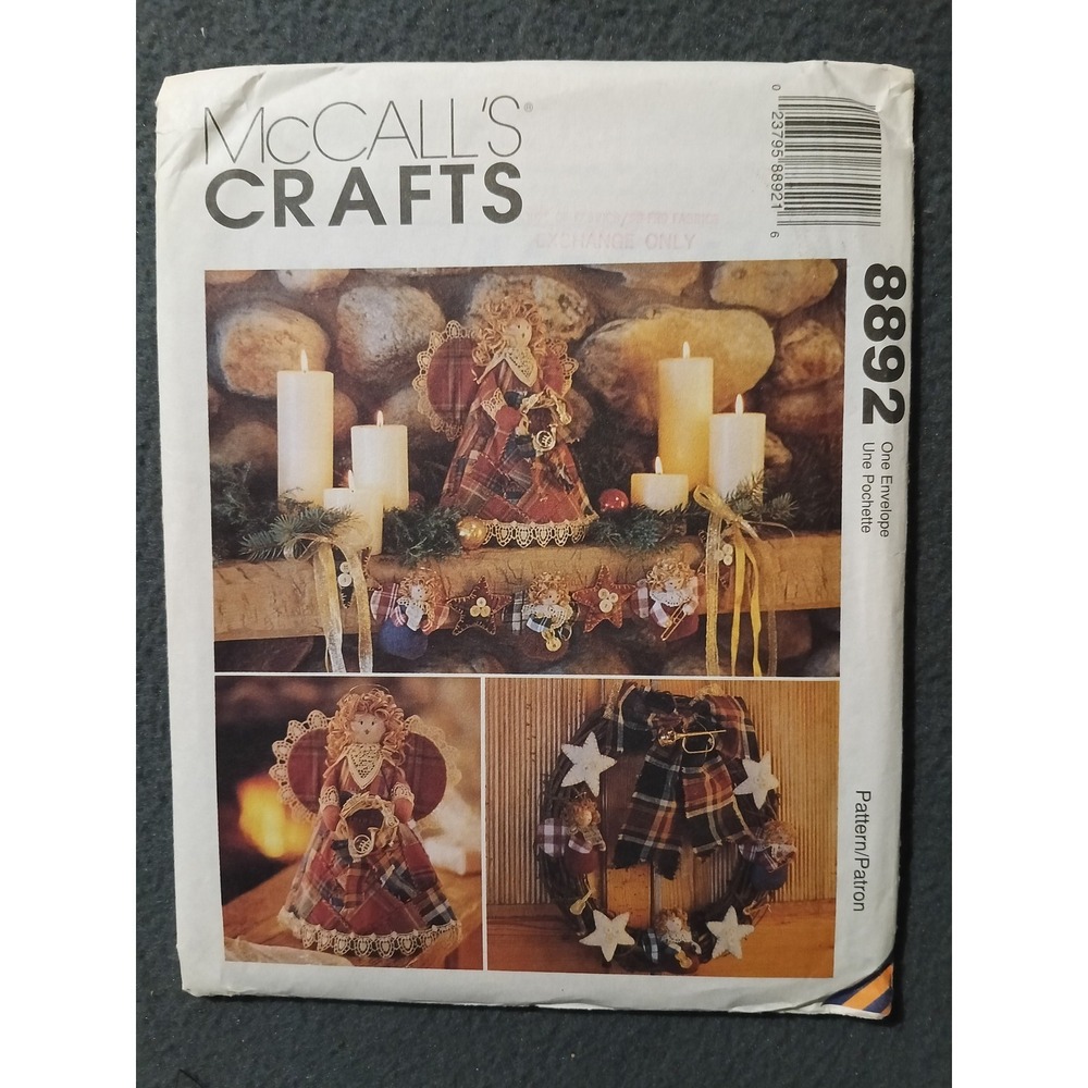 McCall's Crafts 8892 The Country Angel Christmas Decor Sewing Pattern Angels